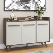 Buffet Retrô com 3 Portas - Off White/Rústico Buffet Retrô com 3 Portas - Off White/Rústico