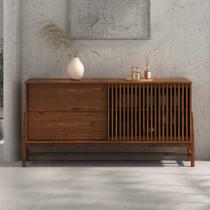 Buffet Ripado Balcão Hall de Entrada 145 cm 2 Gavetas Madeira Castanho Adamo Buffet Ripado Balcão Hall de Entrada 145 cm 2 Gavetas Madeira Castanho Adamo