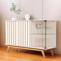 Buffet Ripado com Prateleira Açaí 03 Portas Pérola JB Móveis Buffet Ripado com Prateleira Açaí 03 Portas Pérola JB Móveis