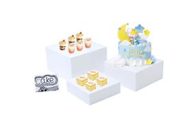 Buffet Risers Yienopoke, 3 peças de caixas de cubos de acrílico aninhadas em branco