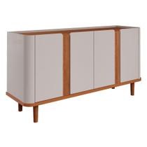 Buffet Sala De Jantar 100% MDF 4 Portas Eva Cimol Off White/Nature