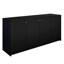 Buffet Sala De Jantar 100% MDF 4 Portas Lia Cimol Chumbo - CIMOL MOVEIS