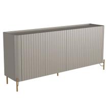 Buffet Sala de Jantar 4 Portas Brise 1 Gaveta Pés Industrial Dourado Naim I03 Grigio - Lyam