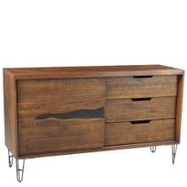 Buffet Sala de Jantar Guidelli Grafite Madeira Maciça Rustic Brown - Gran Belo