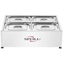 Buffet Salada de Bancada SPL510BC Conserva e Resfria Alimentos com 4 Cubas Inox Spolu
