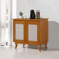 Buffet Salão de Beleza em Madeira Maciça Deltan 2 Portas em Telinha - Castanho