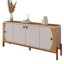 Buffet Selene 4 Portas e Pés em Madeira Jcm Cor:Off/Cinamomo