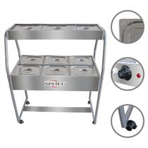 Buffet Self Service 6 Cubas Quente 3 Frias Inox Restaurante Mesa Carrinho Balcão Térmico Banho Maria Buffet Self Service 6 Cubas Quente 3 Frias Inox Restaurante Mesa Carrinho Balcão Térmico Banho Maria