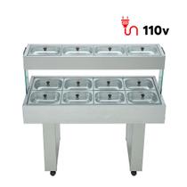 Buffet Self Service Bm Duplo 12 Cubas 8 Quentes e 4 Frias - Edanca 110v