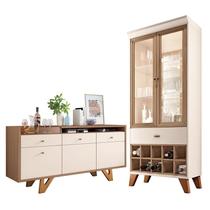 Buffet Soft e Cristaleira Ópera Off White Castanho HB Móveis