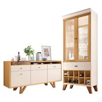 Buffet Soft e Cristaleira Ópera Off White Cinamomo HB Móveis