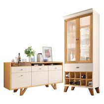 Buffet Soft E Cristaleira ópera Off White Cinamomo - Hb Móveis