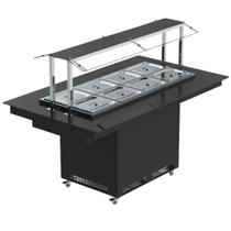 Buffet Térmico 1,76m 8 GNs 1/2 New Buffet NBRCQ-8 Preto Refrimate - Iluminação LED Buffet Térmico 1,76m 8 GNs 1/2 New Buffet NBRCQ-8 Preto Refrimate - Iluminação LED