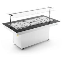 Buffet Térmico 1,93m 10 GNs 1/2 New Buffet NBRCQ-10 Inox Refrimate - Iluminação LED Buffet Térmico 1,93m 10 GNs 1/2 New Buffet NBRCQ-10 Inox Refrimate - Iluminação LED