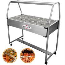 Buffet Térmico Carrinho Self Service Inox 8 Cubas Spolu 127v