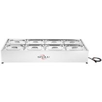 Buffet Térmico de Bancada SPL508BC Aquecimento de Alimentos 8 Cubas Inox Spolu