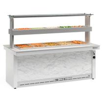 Buffet Térmico e Refrigerado Linha Vitra GBTR-200 BR c/ Vidros Serigrafados e Iluminação LED - Gelopar