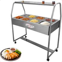 Buffet Térmico Para Restaurante Carrinho Completo 8 Cubas Quente Banho Maria 220v