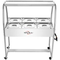Buffet Térmico SPL506 6 Cubas Inox 2500W com Rodízios 220V Spolu Buffet Térmico SPL506 6 Cubas Inox 2500W com Rodízios 220V Spolu