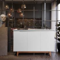 Buffet Três Portas Flow Branco/Freijó EJ Móveis