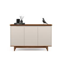 Buffet Três Portas Flow Off White/Freijó EJ Móveis