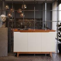 Buffet Três Portas Flow Off White/Freijó EJ Móveis