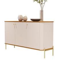 Buffet Tucupí Pés Metal Off White Nature Dourado JB Bechara 32675 Buffet Tucupí Pés Metal Off White Nature Dourado JB Bechara 32675