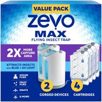 Bug Catcher ZEVO MAX Flying Insect Trap 2 dispositivos e 4 cartuchos