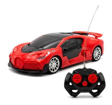 Bugatti De Brinquedo Com Controle Remoto Vermelha 1:24 Led Para Crianças Bugatti De Brinquedo Com Controle Remoto Vermelha 1:24 Led Para Crianças