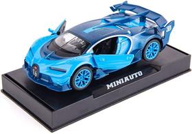 Bugatti Vision GT Supercar 1/32 Liga de Zinco Fundição sob Pressão Pull Back Modelo de Carro Brinquedo Som e Luz para Presente de Menino e Menina (Bule)