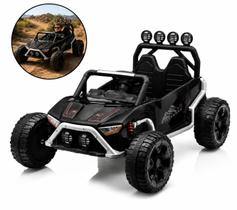 Buggy Elétrico Infantil 12V Preto Com Controle Remoto Som Luz Carrinho Para Crianças A Partir De 3 Anos - Importway