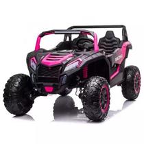 Buggy eletrico infantil racing 24v rosa 4x4 arco iris carros eletricos