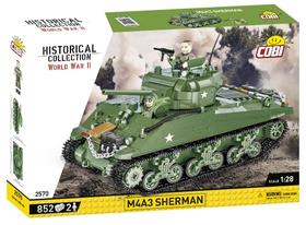 Building Block Toy COBI Historical Collection WWII M4A3 Sherman Tank com 2 figuras, 838 unidades Building Block Toy COBI Historical Collection WWII M4A3 Sherman Tank com 2 figuras, 838 unidades