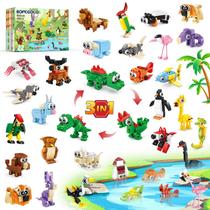 Building Block Toys BOPEGOLO 3 em 1 Animal, pacote com 22 unidades para crianças de 6 a 12 anos