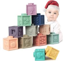 Building Blocks Baby Toy, pacote com 12 unidades, macio para dentição e mastigação Building Blocks Baby Toy, pacote com 12 unidades, macio para dentição e mastigação