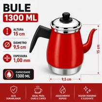 Bule 1,5 Litros Vermelho Café Leite ou Chá maçãSTORE