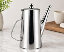 Bule 2 Litros Bico Longo Gourmet Aço Inox Para Servir a Mesa Chá Café Leite Cozinha