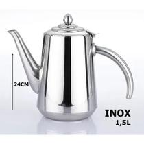 Bule Aço Inox Para Café Ou Chá 1,5 Cafeteira - 24cm