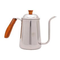 Bule Bico Fino Inox Brilhante Com Cabo De Madeira 700Ml Bule Bico Fino Inox Brilhante Com Cabo De Madeira 700Ml