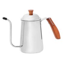 Bule Bico Fino Inox com Tampa Cabo de Madeira 700 Ml - Mimo Style Bule Bico Fino Inox com Tampa Cabo de Madeira 700 Ml - Mimo Style