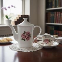 Bule bico longo 650 ml ceramica decoração artesanal aleatório flores