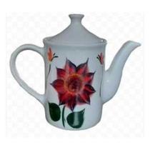 Bule bico longo 700ml porcelana decoração artesanal aleatório flores frutas forte resistente