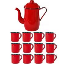 Bule Café Esmaltado 1,25 Litros e 12 Xícaras 70ml Tradicional Bule Café Esmaltado 1,25 Litros e 12 Xícaras 70ml Tradicional