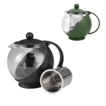 Bule Cha Cafe Com Infusor Chaleira De Vidro 1250ml Cafeteira Inox Jarra Suco Filtro Coador Grande Bule Cha Cafe Com Infusor Chaleira De Vidro 1250ml Cafeteira Inox Jarra Suco Filtro Coador Grande