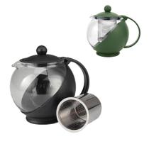 Bule cha com infusor de vidro 1250ml inox