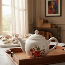 Bule chaleira 500 ml decorada flores