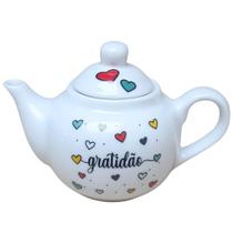 Bule Chaleira 500ml Gratidão - Porcelana Decorada de Alta Qualidade