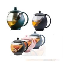 Bule chaleira infusor jarra vidro 750ml inox coador filtro cha cafe cozinha vintage luxo resistente