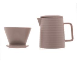 Bule com Suporte Para Filtro e Tampa Cerâmica Cinza 600ml Wolff