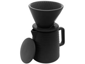 Bule com Suporte Para Filtro e Tampa Cerâmica Preta 600ml Wolff